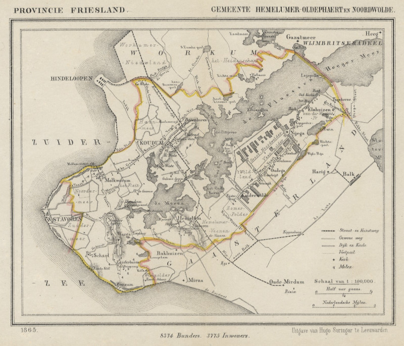 afbeelding van Kuyperkaart Gemeente Haskerland van Kuyper (Kuijper)