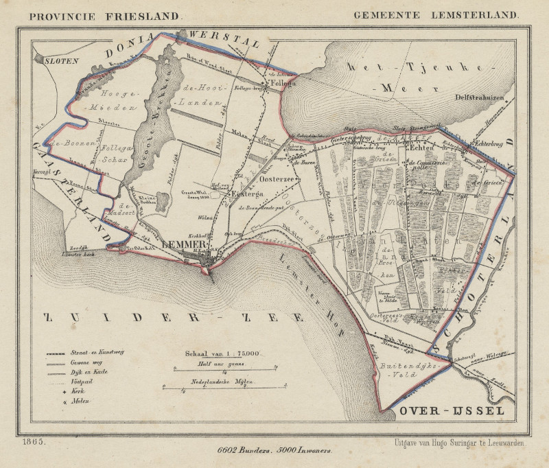 afbeelding van Kuyperkaart Gemeente Lemsterland van Kuyper (Kuijper)