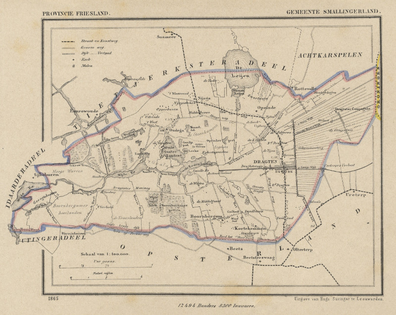 afbeelding van Kuyperkaart Gemeente Smallingerland van Kuyper (Kuijper)