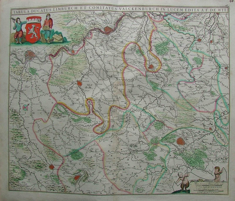 afbeelding van kaart Tabula Ducatis Limburch Et Comitatus Valckenburgh in Lucem. Edita A.F. De Wit.  van Frederik de Wit