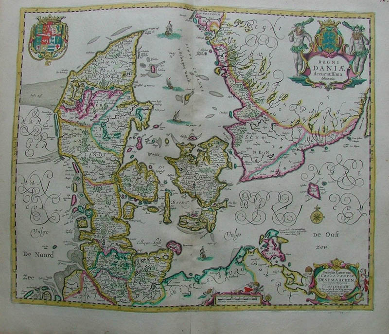 afbeelding van kaart Regni Daniae Accuratissima Delineatio. van Frederik de Wit
