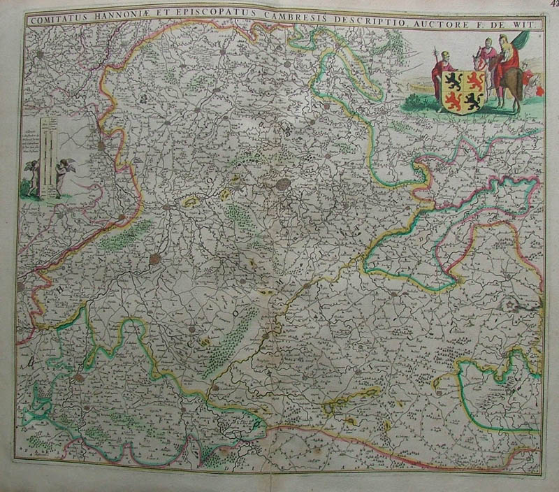 afbeelding van kaart Comitatus Hannoniae et Episcopatus Cambresis Descriptio van Frederik de Wit