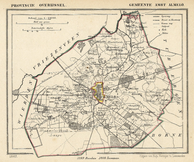 afbeelding van Kuyperkaart Gemeente Almelo Ambt (Ambt Almelo) van Jacob Kuyper (Kuijper)