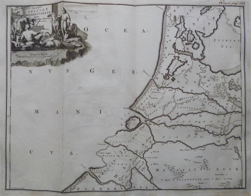 afbeelding van kaart Descriptio Frisiae Haereditariae  inter Scaldim et Kinnemum sub Carolinis van Mensone Alting, Ger de Broen