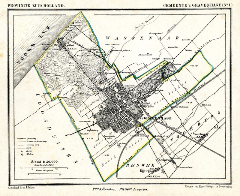 afbeelding van Kuyperkaart Gemeente ´s Gravenhage (No1) (Den Haag) van Jacob Kuyper (Kuijper)