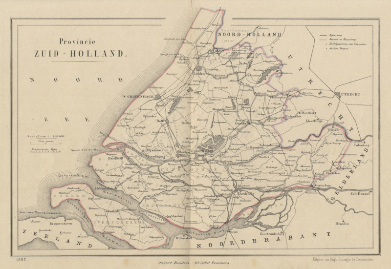 afbeelding van Kuyperkaart Provincie Zuid-Holland van Jacob Kuyper (Kuijper)