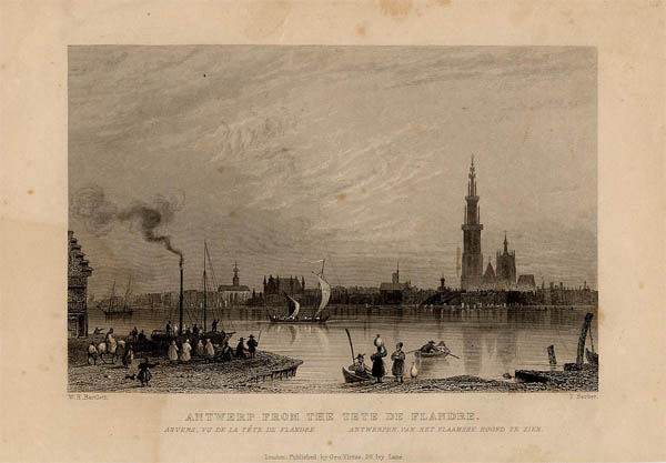 afbeelding van prent Antwerp from the tete de Flandre - Anvers van Bartlett, W.R. - Barber, T (Antwerpen)
