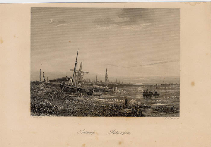 afbeelding van prent Antwerp Antwerpen van E. Linnig en A.H. Payne (Antwerpen)