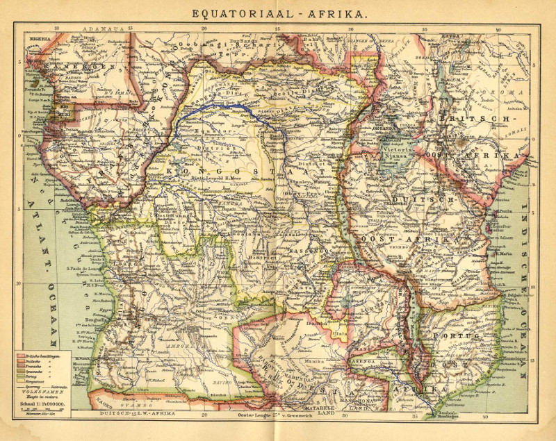 afbeelding van kaart Equatoriaal - Afrika van Winkler Prins