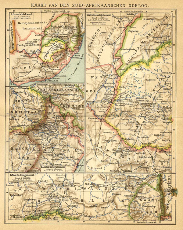 afbeelding van kaart Kaart van den Zuid-Afrikaanschen Oorlog van Winkler Prins