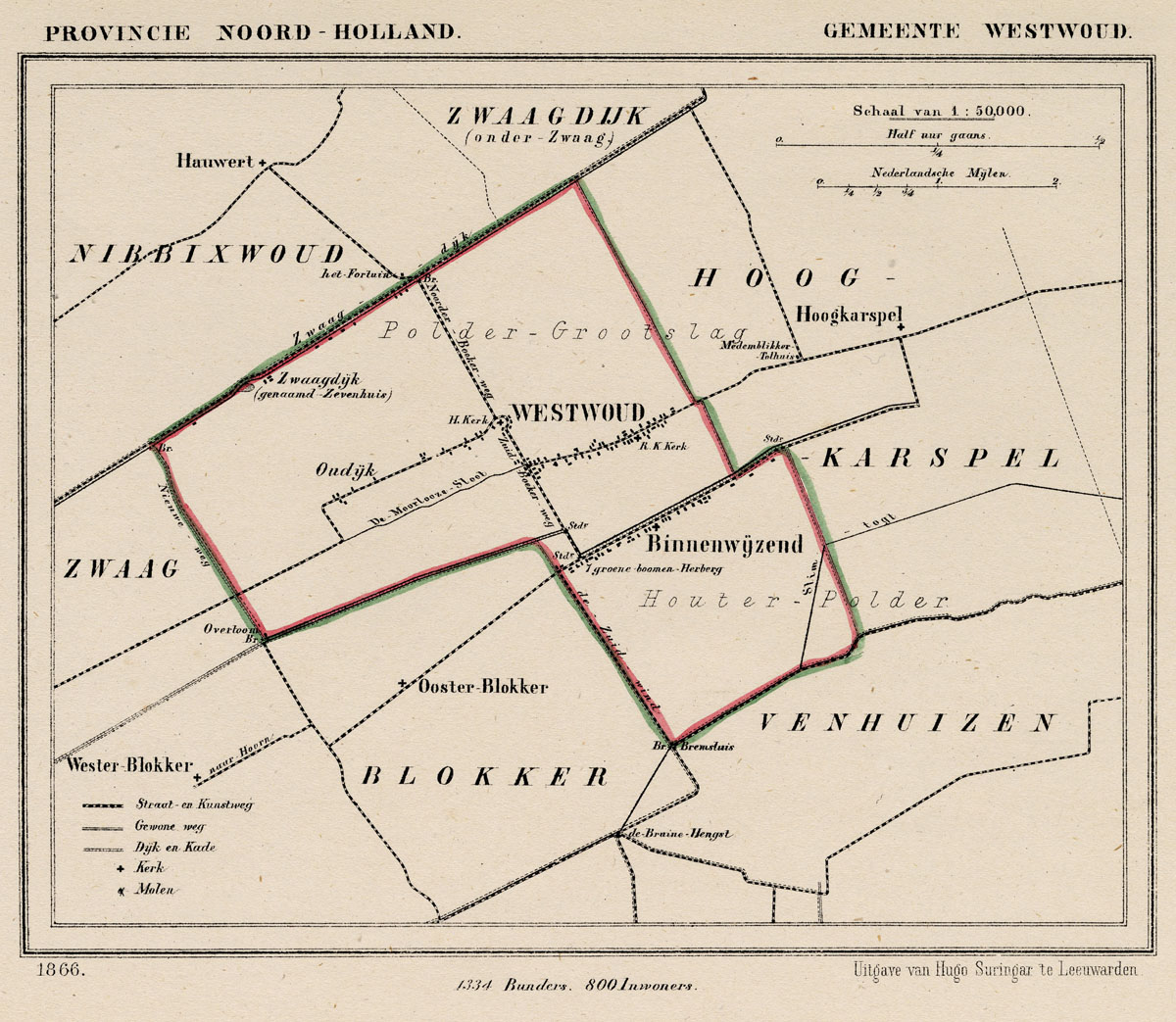 afbeelding van Kuyperkaart Gemeente Westwoud van Jacob Kuyper