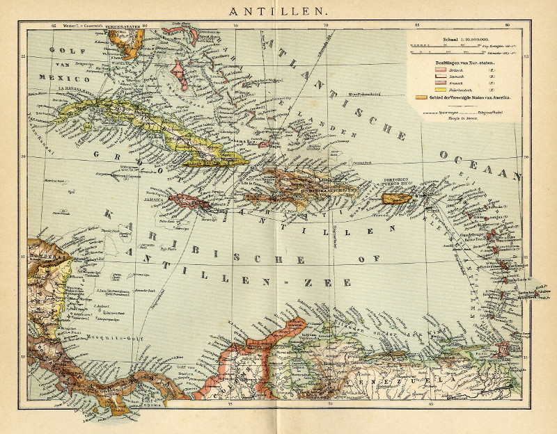 afbeelding van kaart Antillen van Winkler Prins