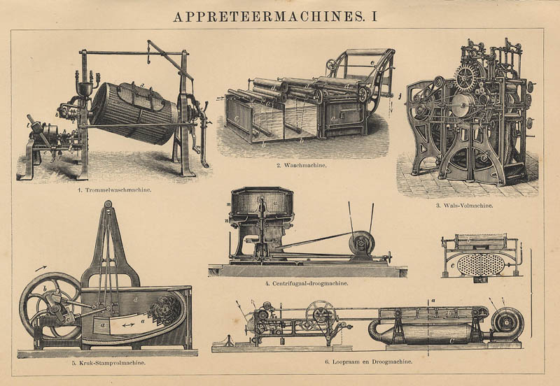 afbeelding van prent Appreteermachines I (1) van Winkler Prins