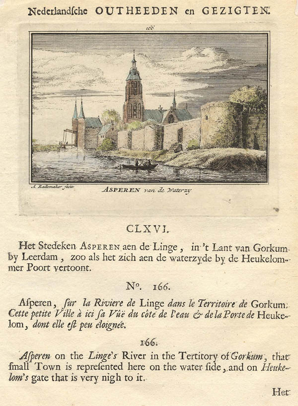 afbeelding van plattegrond Asperen van de Waterzy van Abraham Rademaker, WIllem Barents (Asperen)