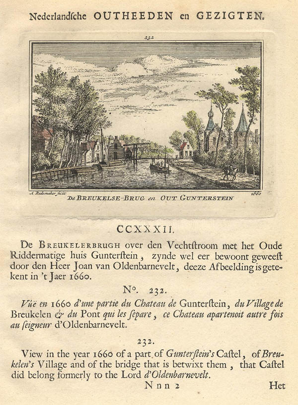 afbeelding van plattegrond De Breukelse Brug en Out Gunterstein van Abraham Rademaker, WIllem Barents (Breukelen)