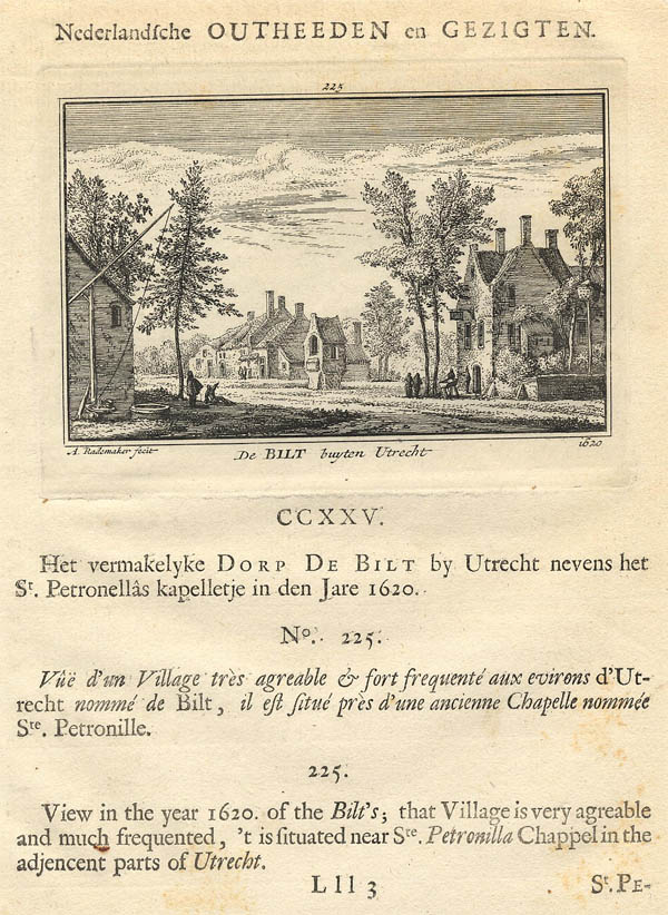 afbeelding van plattegrond DeBilt buyten Utrecht van Abraham Rademaker, WIllem Barents (De Bilt)