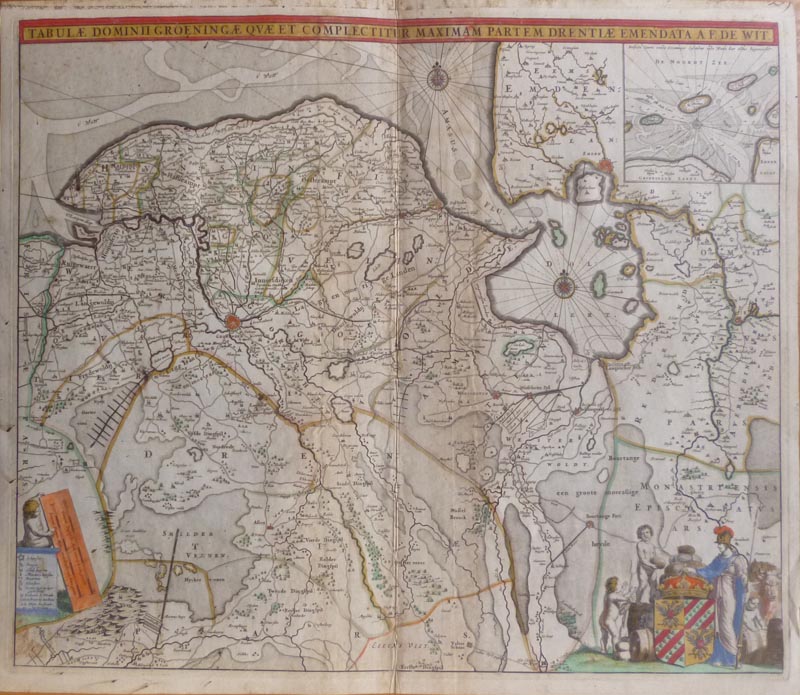 afbeelding van kaart Tabula Dominii Groeningae qvae et Complectitur Maximam partum Drentiae van Frederik de Wit