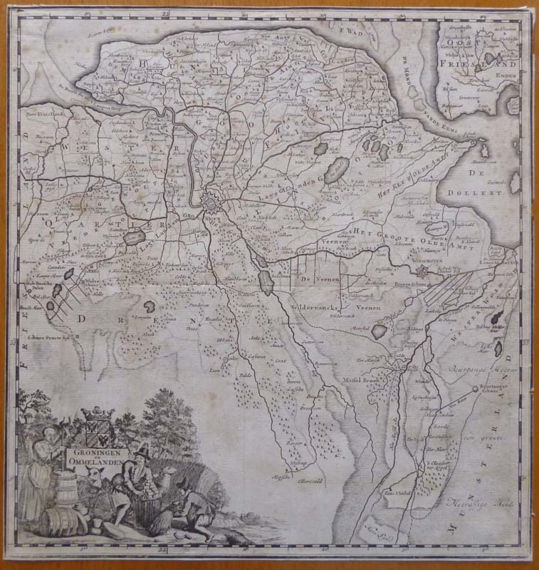 afbeelding van kaart Groningen en Ommelanden van Isaac Tirion