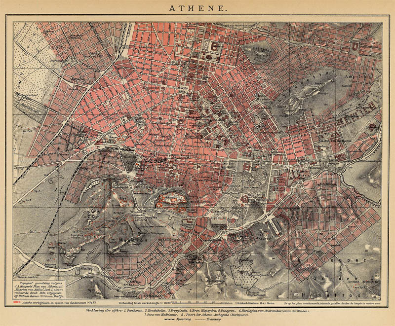 afbeelding van plattegrond Athene van Winkler Prins (Athene, Athens)