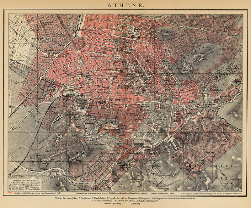 afbeelding van plattegrond Athene van Winkler Prins (Athene, Athens)