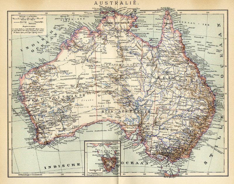 afbeelding van kaart Australië van Winkler Prins