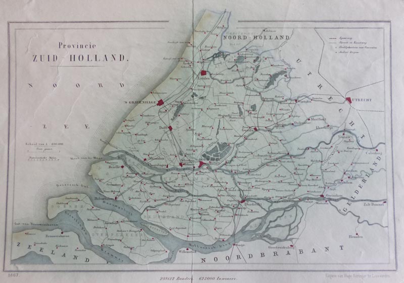 afbeelding van kaart Zuid-Holland van Jacob Kuyper