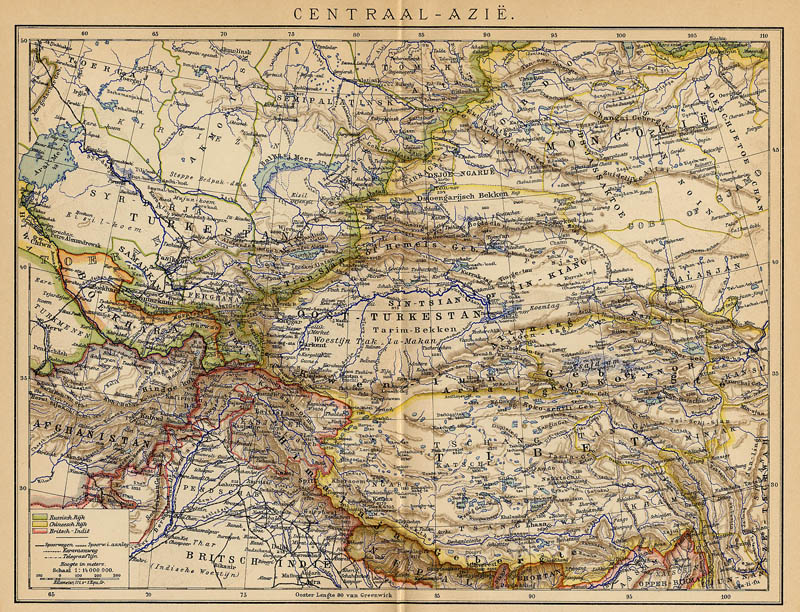 afbeelding van kaart Centraal-Azië van Winkler Prins