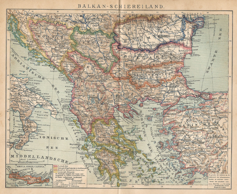afbeelding van kaart Balkan-Schiereiland van Winkler Prins