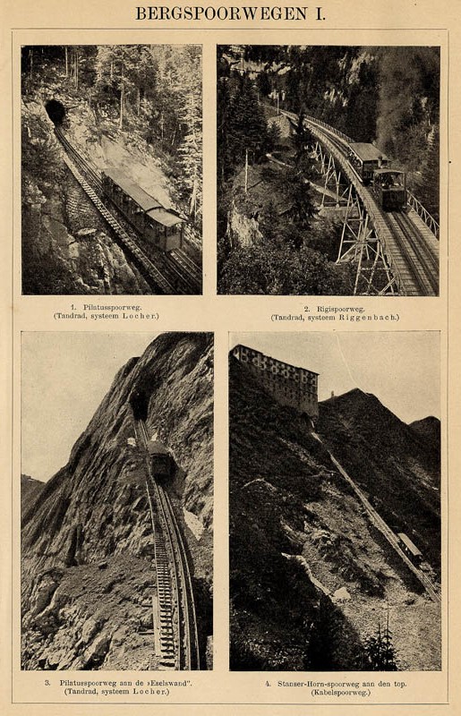 afbeelding van prent Bergspoorwegen I van Winkler Prins (Trein)