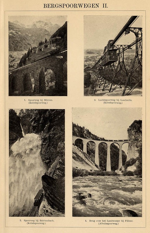 afbeelding van prent Bergspoorwegen II van Winkler Prins (Trein)