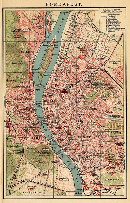 afbeelding van plattegrond Boedapest van Winkler Prins (Boedapest, Budapest)