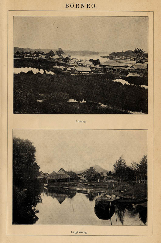 afbeelding van prent Borneo van Winkler Prins (Lintang, Lingkawang)