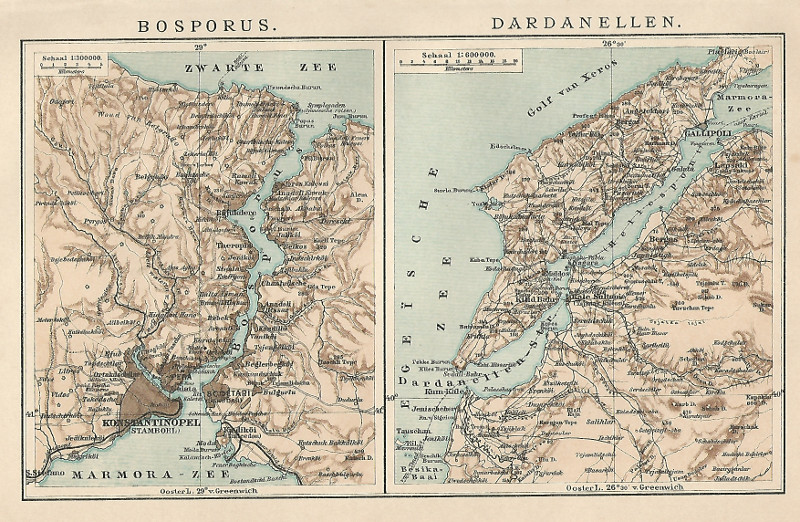 afbeelding van kaart Bosporus, Dardanellen van Winkler Prins