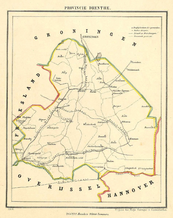 afbeelding van Kuyperkaart Provincie Drenthe van Kuyper (Kuijper)