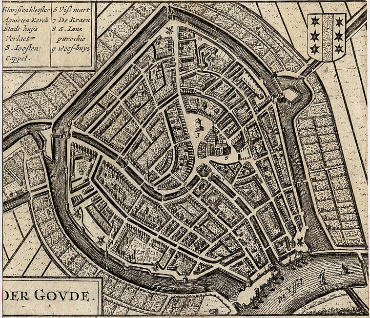 afbeelding van plattegrond Der Goude van Lodovico Guicciardini (Gouda)