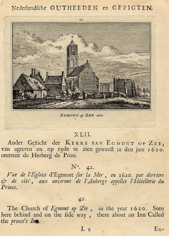 afbeelding van prent Egmont op Zee 1620 van Abraham Rademaker (Egmond aan Zee)