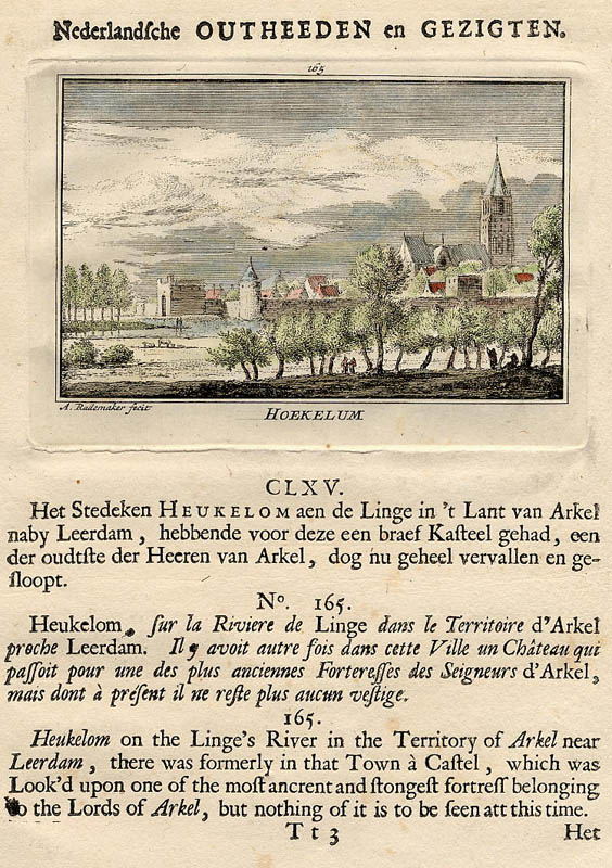 afbeelding van prent Hoekelum van Abraham Rademaker (Heukelum)