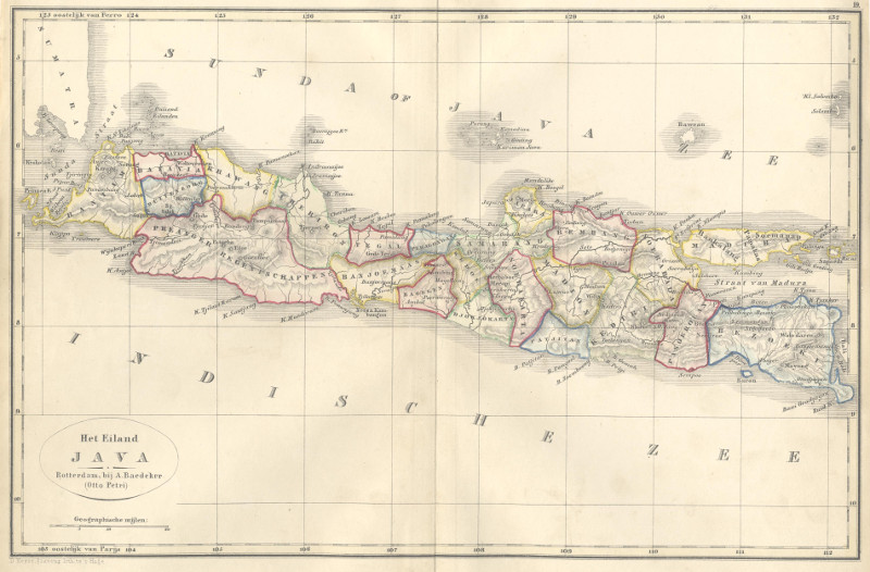 afbeelding van kaart Het Eiland Java van A. Baedeker, D. Heyse