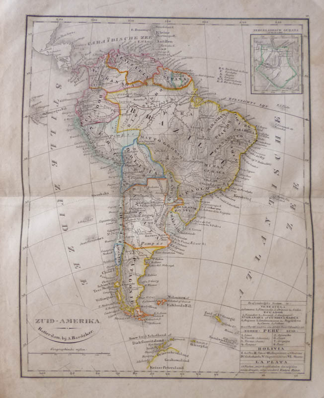 afbeelding van kaart Zuid-Amerika van A. Baedeker