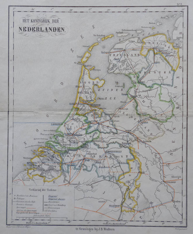 afbeelding van kaart Het Koningrijk der Nederlanden van J.B. Wolters