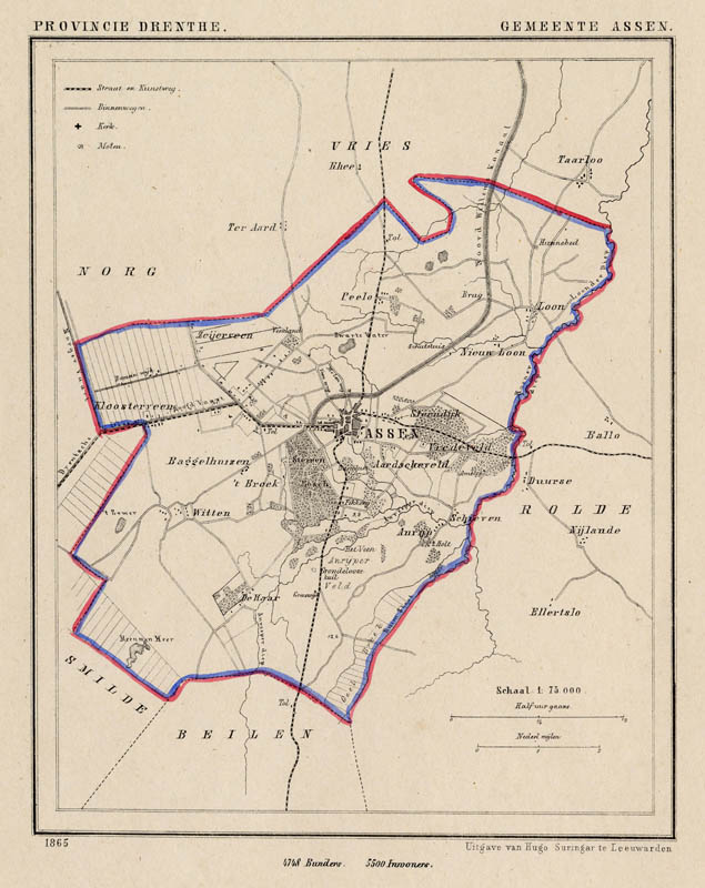 afbeelding van Kuyperkaart Assen (Gemeente) van Kuyper (Kuijper)