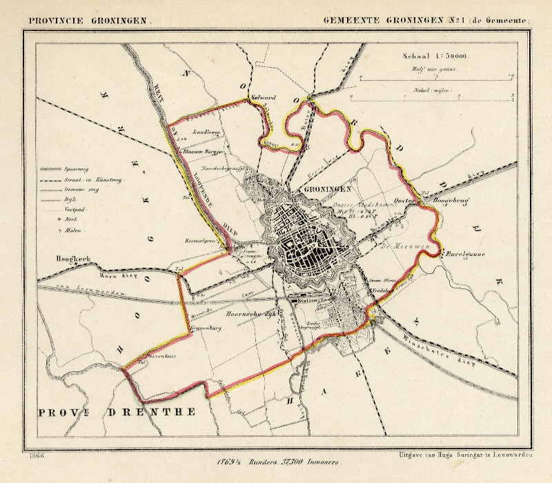 afbeelding van Kuyperkaart Gemeente Groningen van Jacob Kuyper