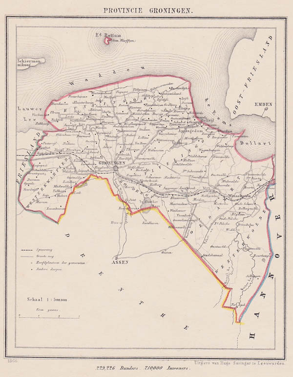 afbeelding van kaart Provincie Groningen van Jacob Kuyper (Kuijper)