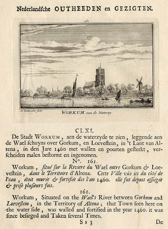 afbeelding van prent Workum van de waterzy van Abraham Rademaker, WIllem Barents (Woudrichem)