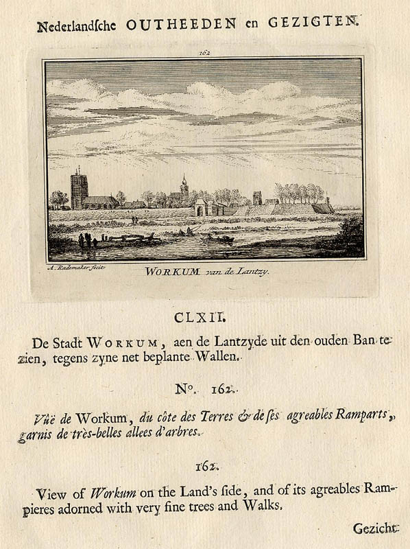 afbeelding van prent Workum van de Lantzy van Abraham Rademaker, WIllem Barents (Woudrichem)