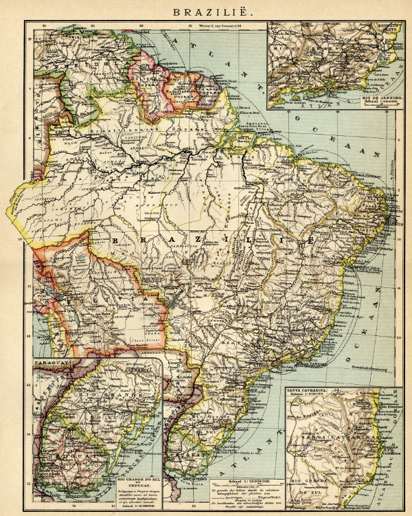 afbeelding van kaart Brazilië van Winkler Prins