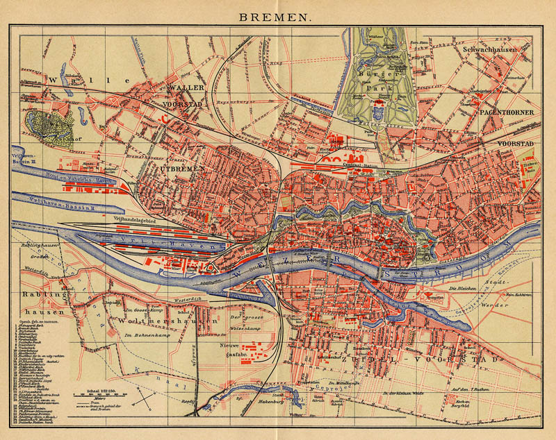 afbeelding van plattegrond Bremen van Winkler Prins (Bremen)