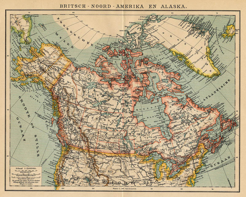 afbeelding van kaart Britsch-Noord-Amerika en Alaska van Winkler Prins
