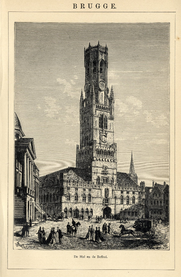 afbeelding van prent Brugge van Winkler Prins, Barclay (Brugge)