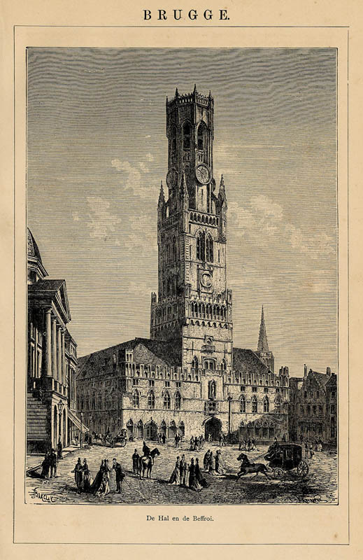 afbeelding van prent Brugge van Winkler Prins, Barclay (Brugge)